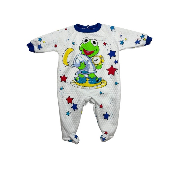 Vintage Muppet Babies Kermit Sleeper – Medium (14–18 lbs) – Made in USA - Picture 1 of 9